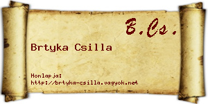 Brtyka Csilla névjegykártya